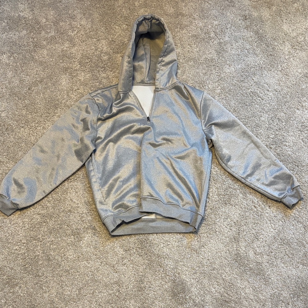 Silver half zip hoodie